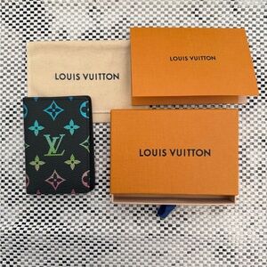 Louis Vuitton Pocket Organizer Monogram Iridescent Gradient Black